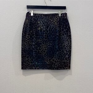 BABU Paris Vintage Skirt Animal Print Metallic Size 2 (Vanity Sizing Runs Big)